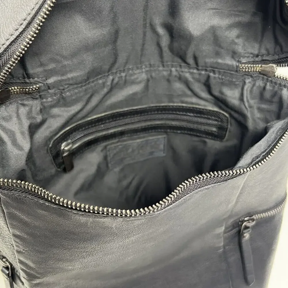 Vlenca Holland Leather Backpack Distressed Black 40770 Anthroplogie NWT